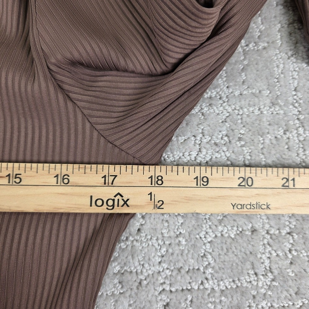 Abercrombie & Fitch Brown Ribbed Long Sleeve Scoop Neck Body Suit Womens Size XL - Picture 4 of 8